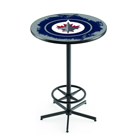 Holland Bar Stool Co 42" Black Winnipeg Jets Pub Table L216B4228WinJet